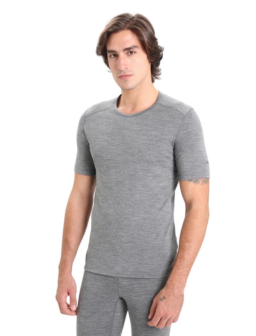 Base Layers Icebreaker Merino 200 Oasis Corta Sleeve Crewe Thermal Top Homme Grise | FR 1389TCEV